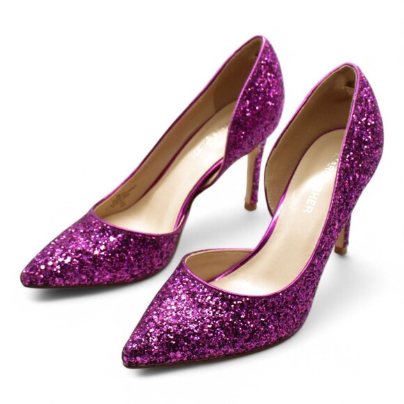 Marc Fisher Womens Christay Glitter Slip-on D Orsay Heels - Picture 4 of 8